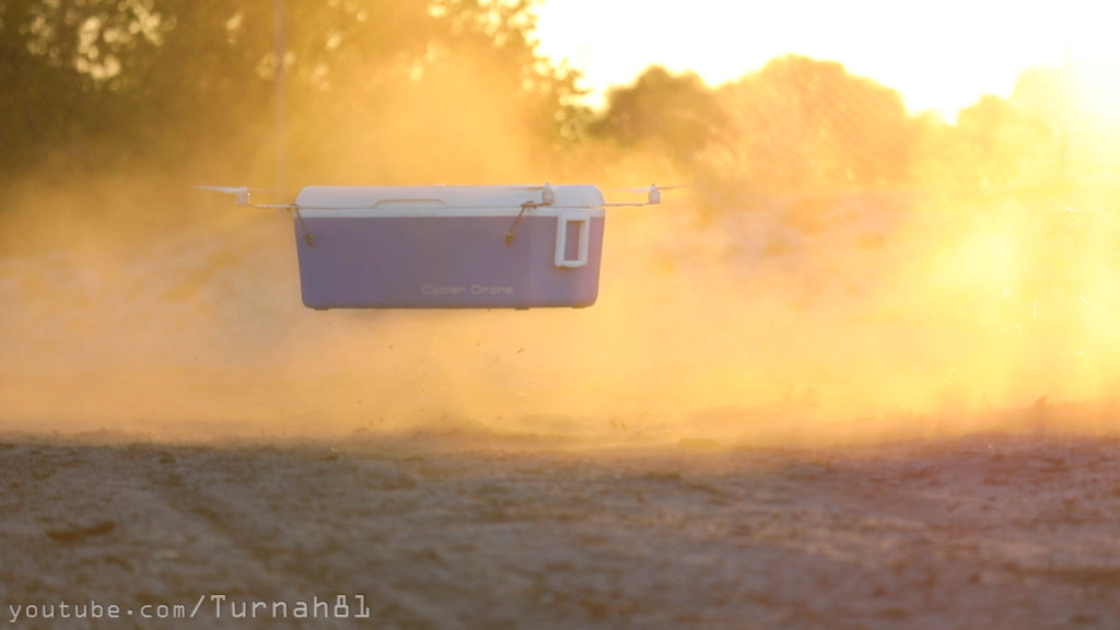 Cooler Drone kicking up dust